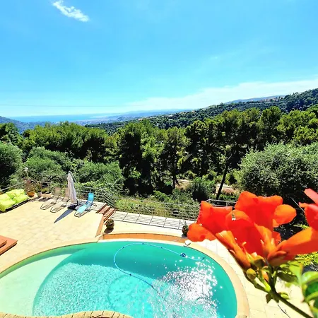 Maison Provencale Sur Collines De Nice Avec Piscine Et Vue Mer Cantaron Exterior photo