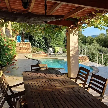 Maison Provencale Sur Collines De Nice Avec Piscine Et Vue Mer Cantaron Exterior photo